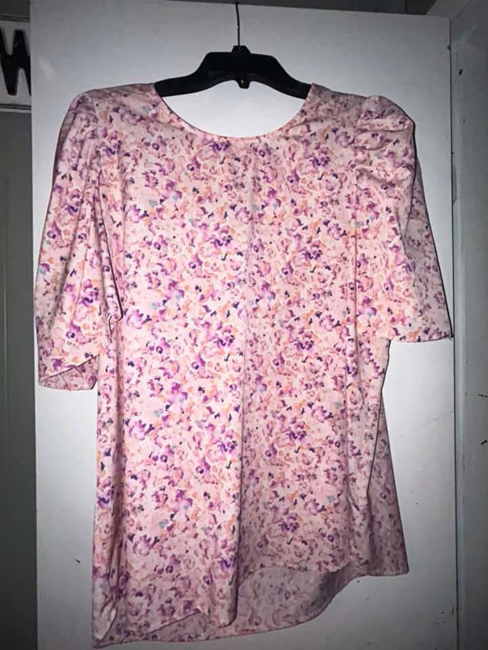 Women's Pink Floral Short-Sleeve Top